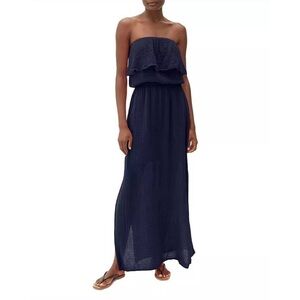Michael Stars Tara gauze off shoulder strapless maxi dress